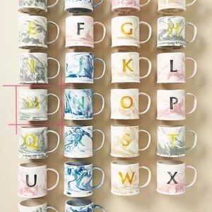 Anthropologie marbled monogram mug